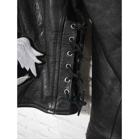 VTG Paragon International Harley Davidson Fatboy Leather Jacket READ DESCRIPTION - Picture 10 of 12